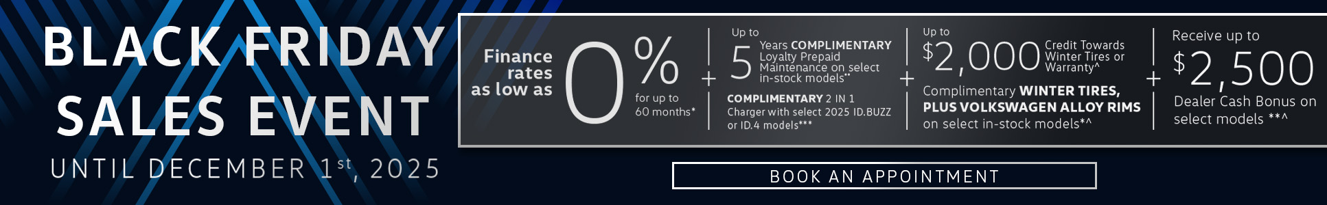 2024 Oakville Volkswagen Black Friday Sales Event Banner